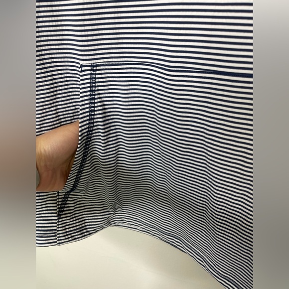 Rhone Men's Seersucker Camp Hoodie in navy blue and white stripe M - Picture 5 of 12